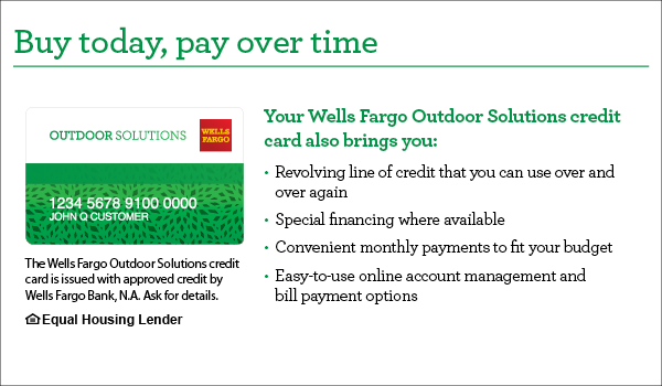 Wells Fargo Outdoor Solutions credit card financing information